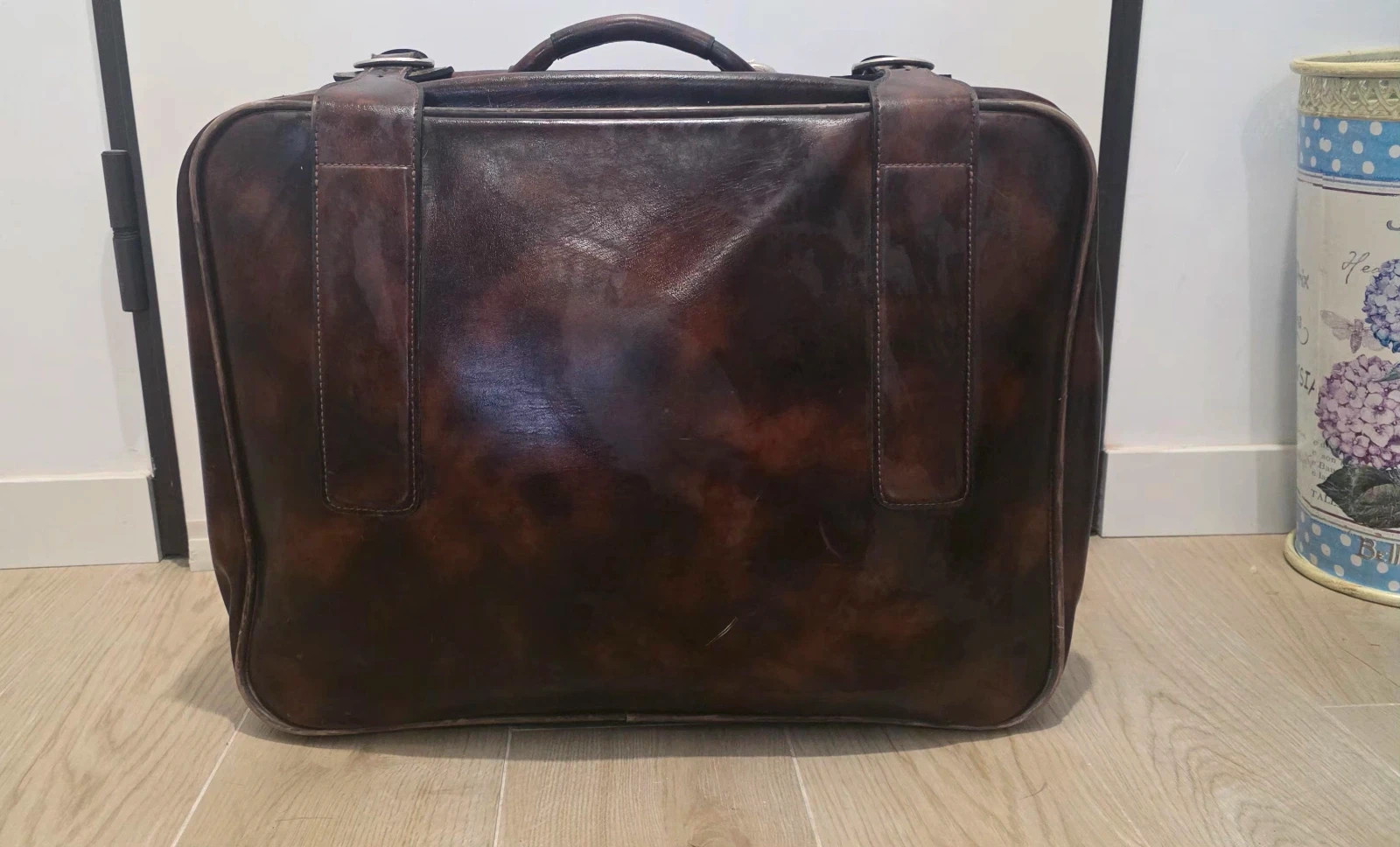 Maleta vintage Nulema de piel auténtica 60 cm – Años 60/70 – Ideal decoración y colección – nulema 3
