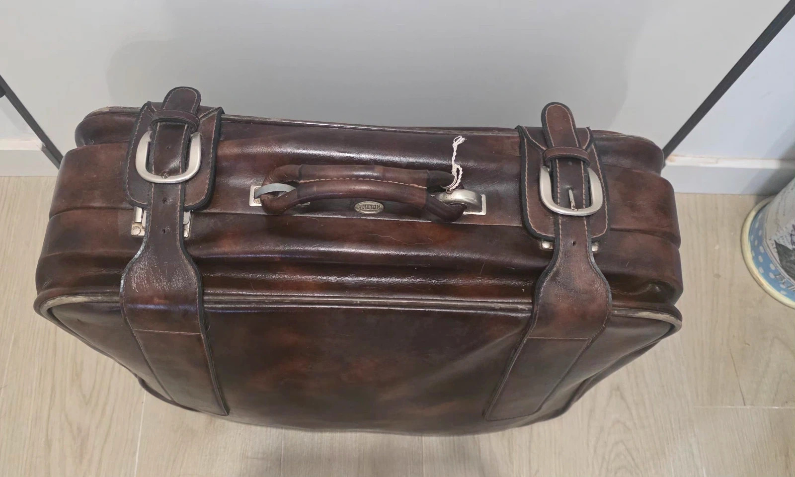 Maleta vintage Nulema de piel auténtica 60 cm – Años 60/70 – Ideal decoración y colección – nulema 4