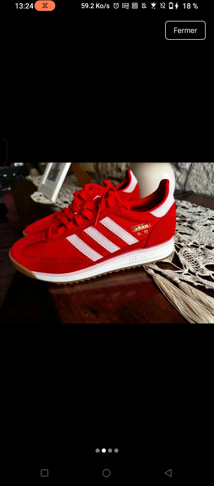 Adidas baskets rouges bandes blanches 2