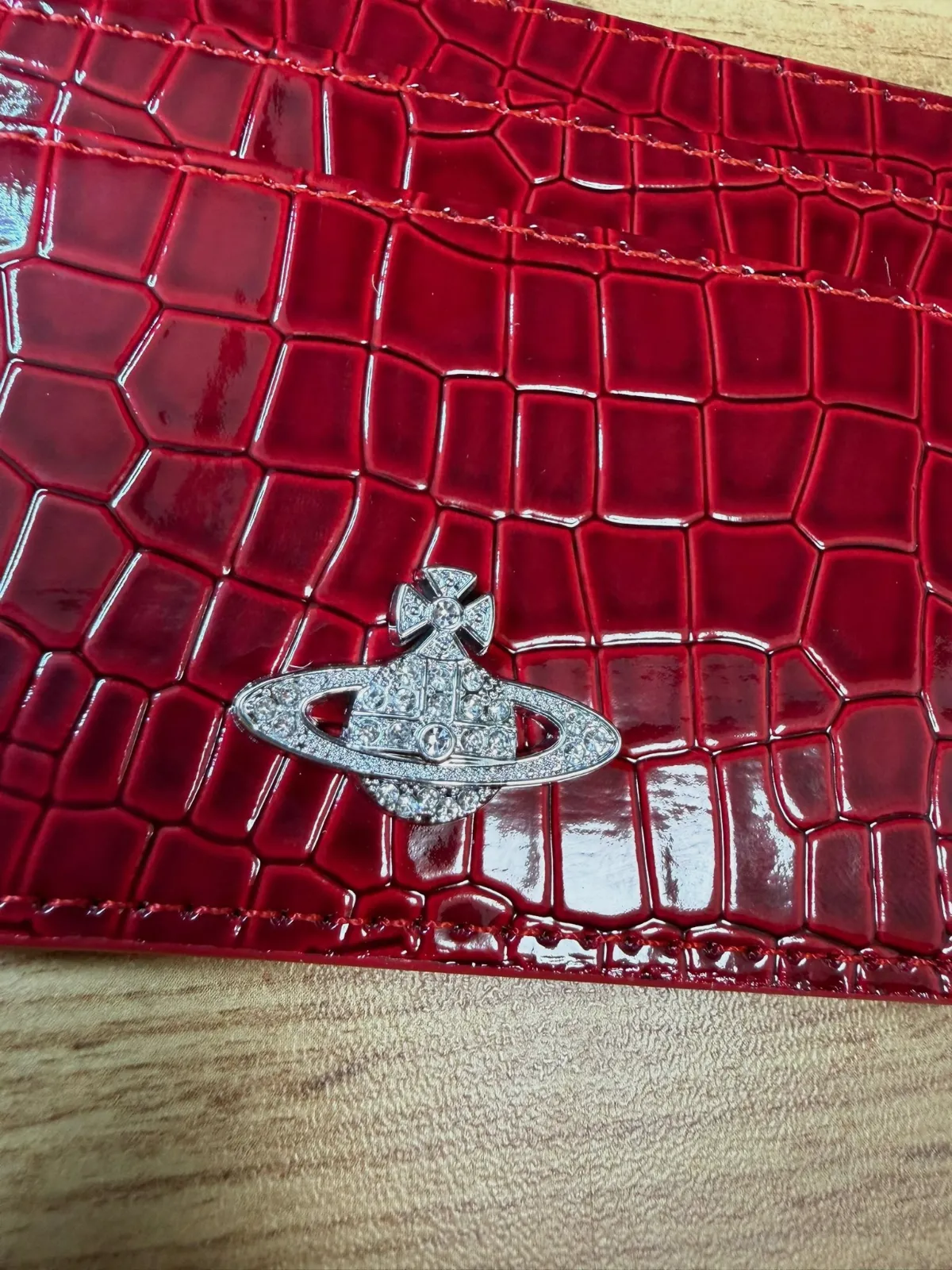 Porte-cartes Vivienne Westwood effet crocodile rouge – Vivienne Westwood – taille Taille unique 5