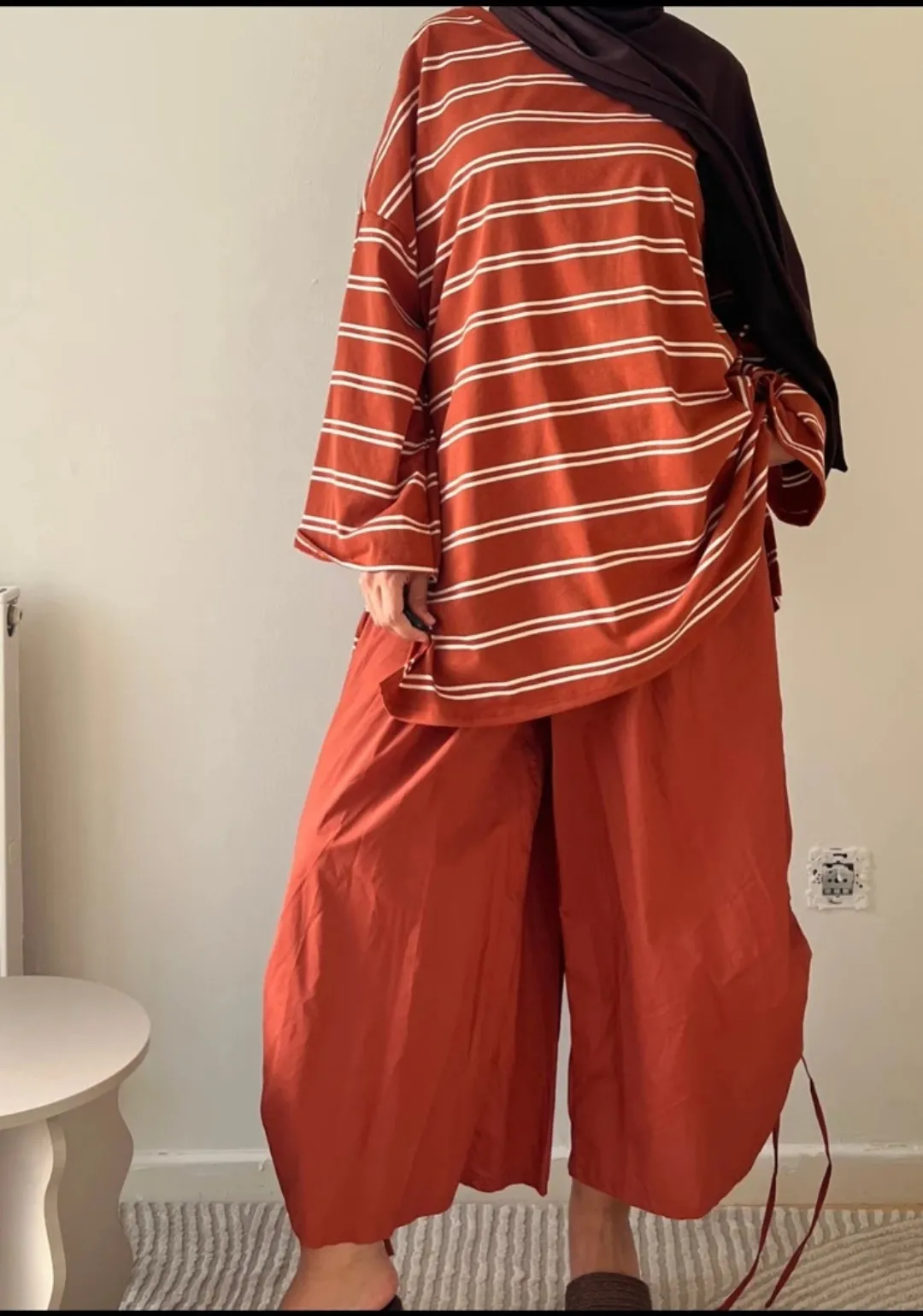 Chemise rayée rouge et blanc oversize