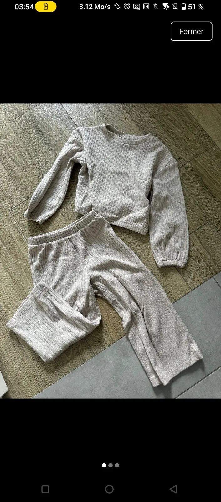 Ensemble côtelé pull et pantalon beige kiabi 4
