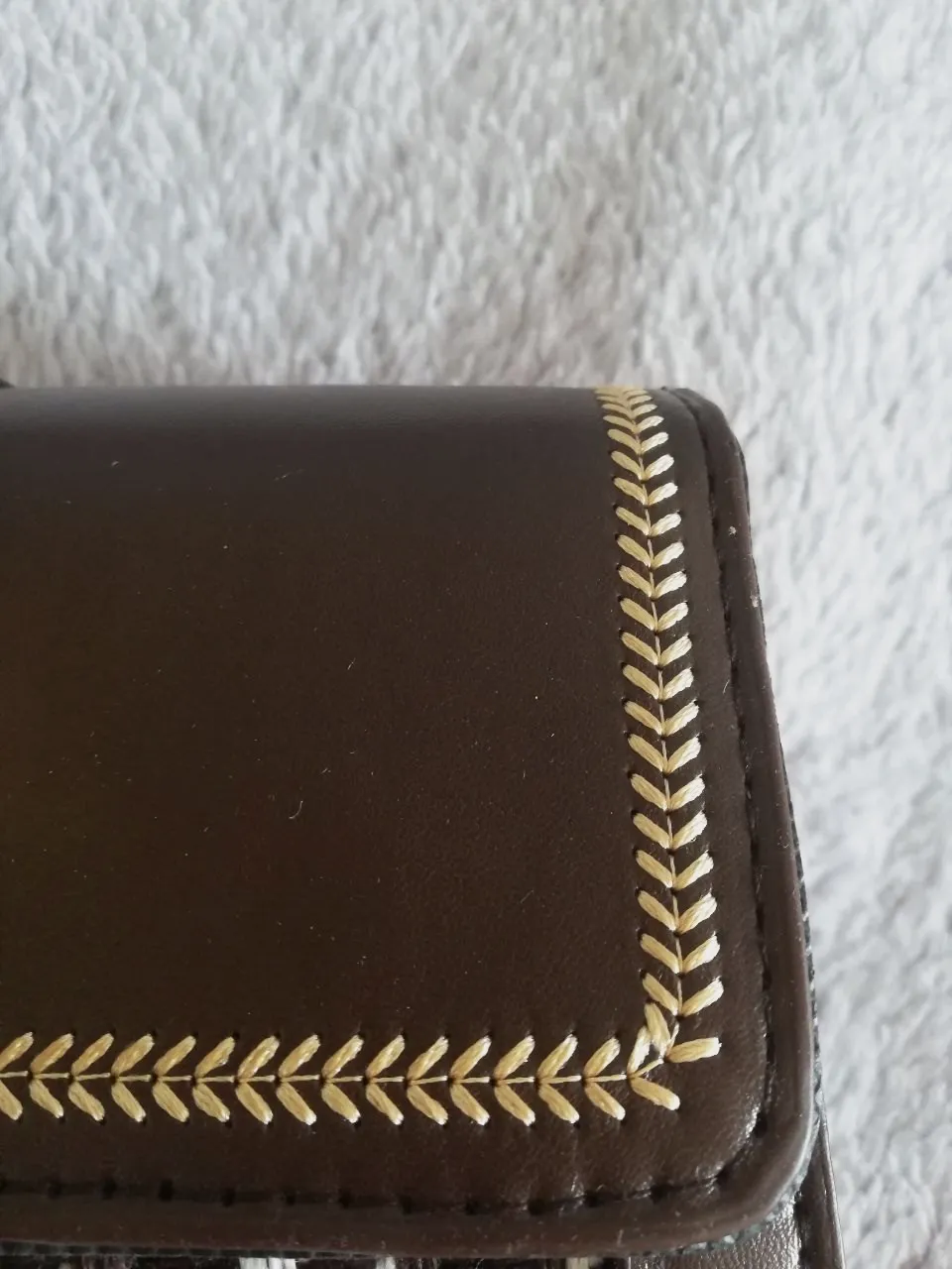 Sac à main marron motif pied-de-poule – Sans marque – taille Taille unique 9
