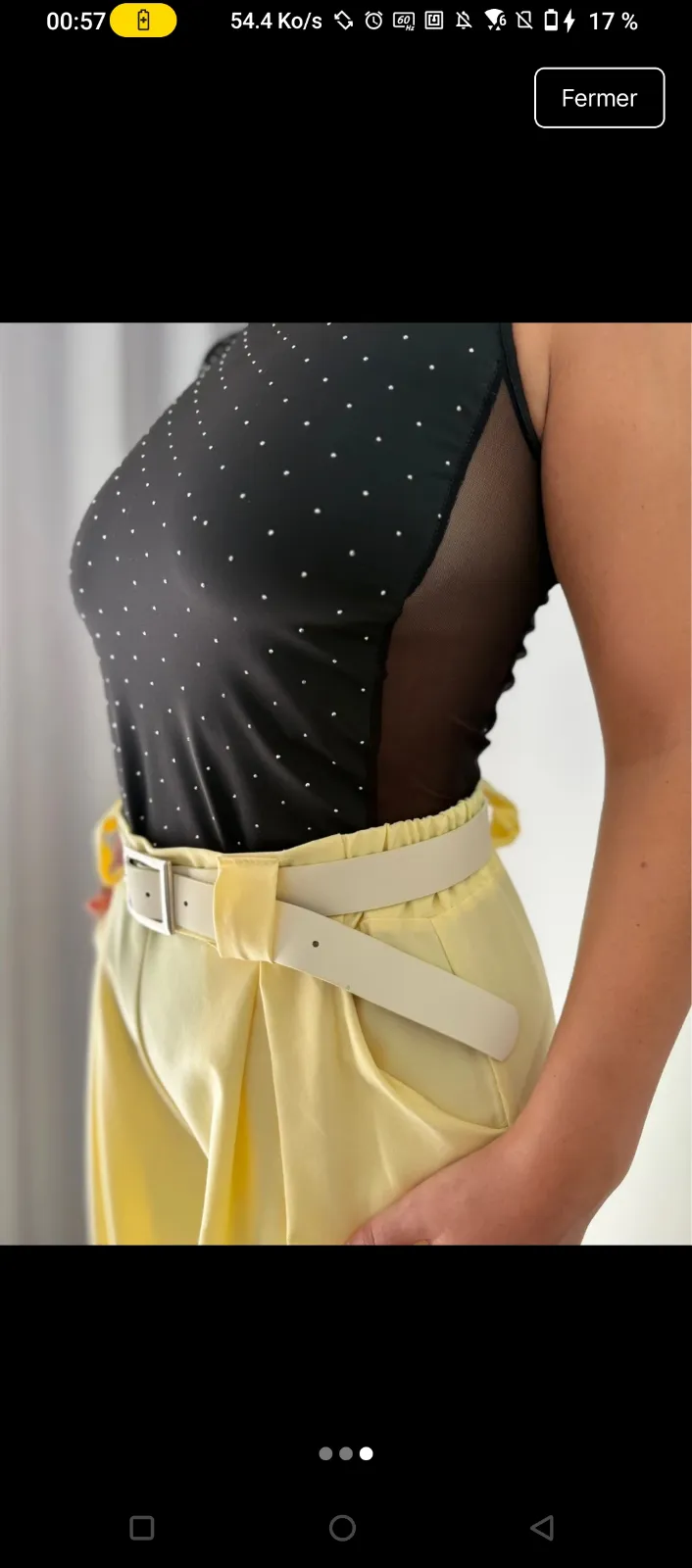 Yellow Wide Leg Trousers with Belt 6