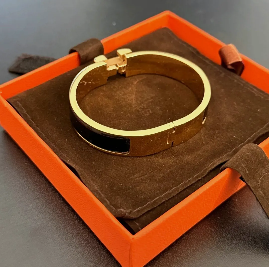 Bracelet Hermès Clic H en émail noir – Hermès – taille Taille unique 5