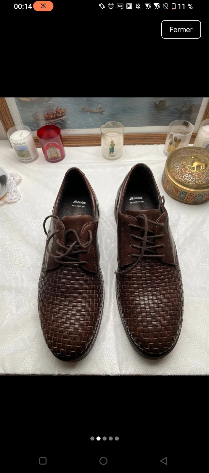 Bottines marron texturées pointure 39 5