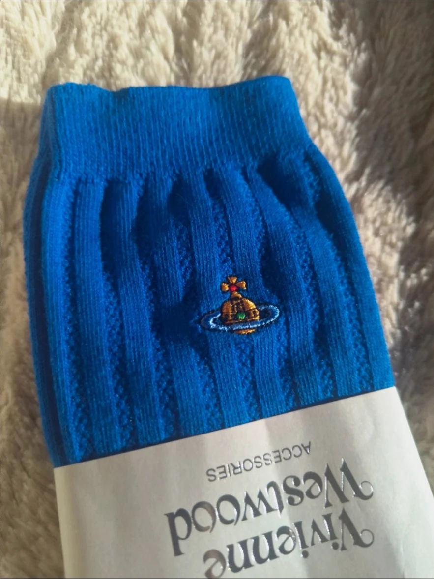 Chaussettes en maille bleu roi Vivienne Westwood