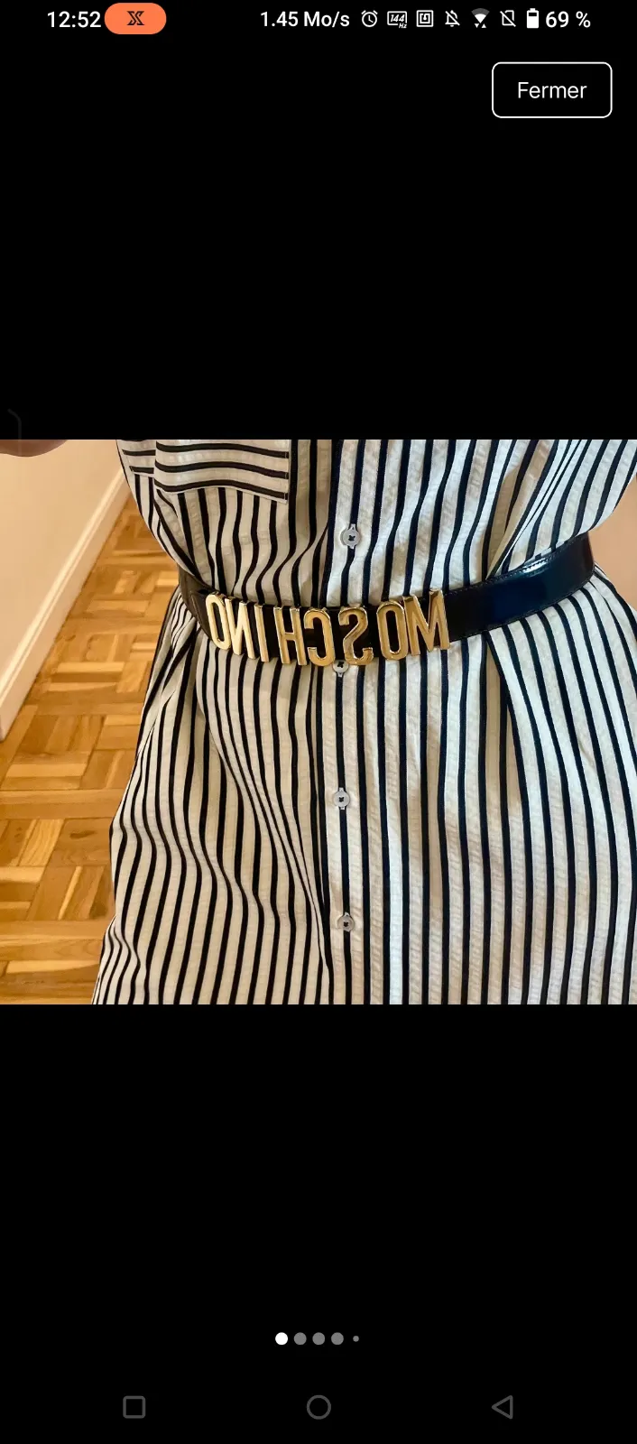 Moschino Robe rayée noire et blanche 8