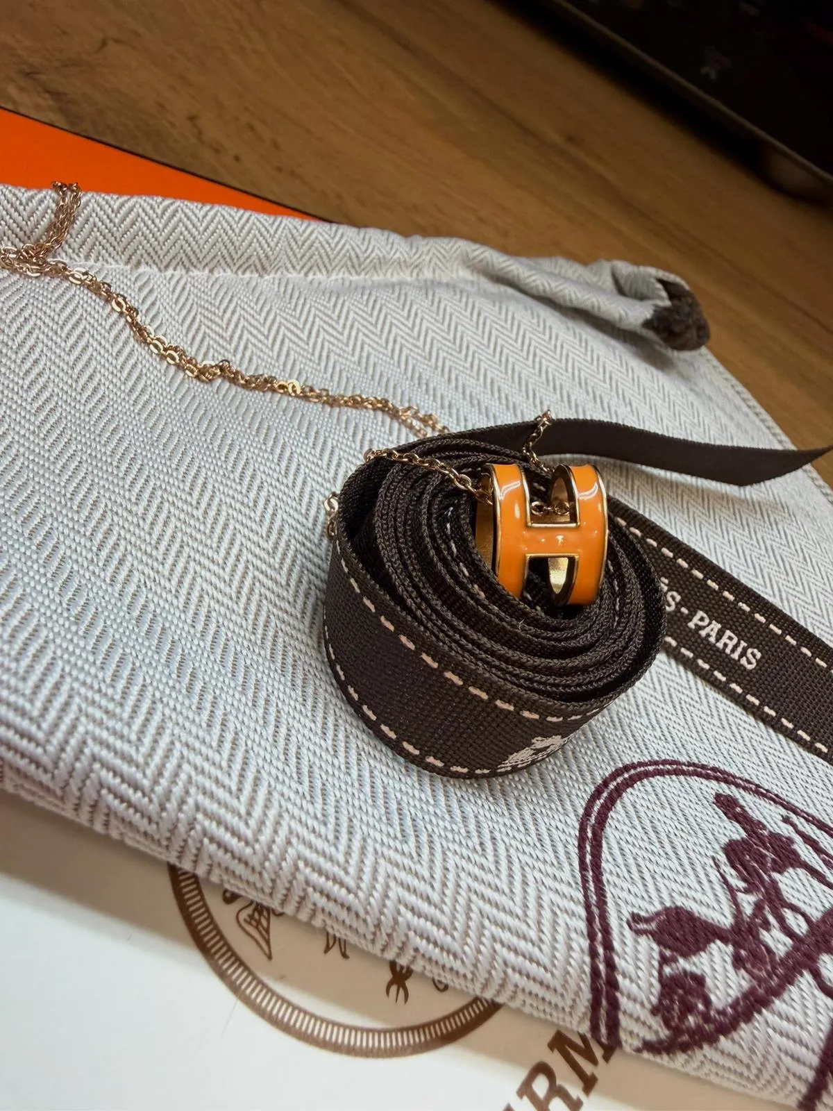 Collier Hermès Pop H orange et doré – Hermès – taille Taille unique 5