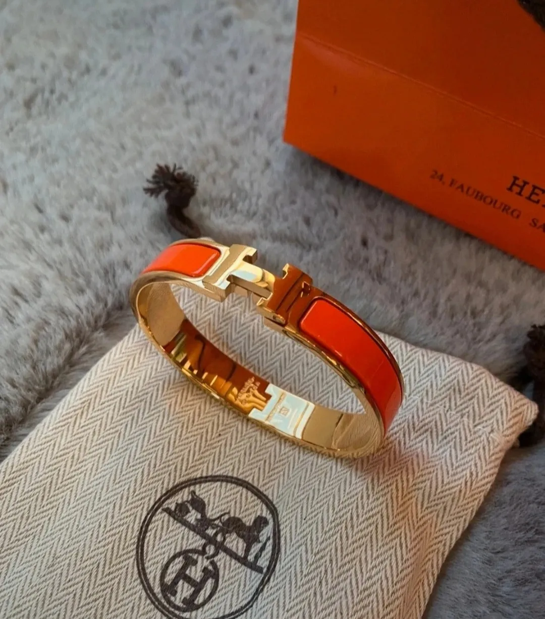 Bracelet Hermès Clic H rouge orange GM