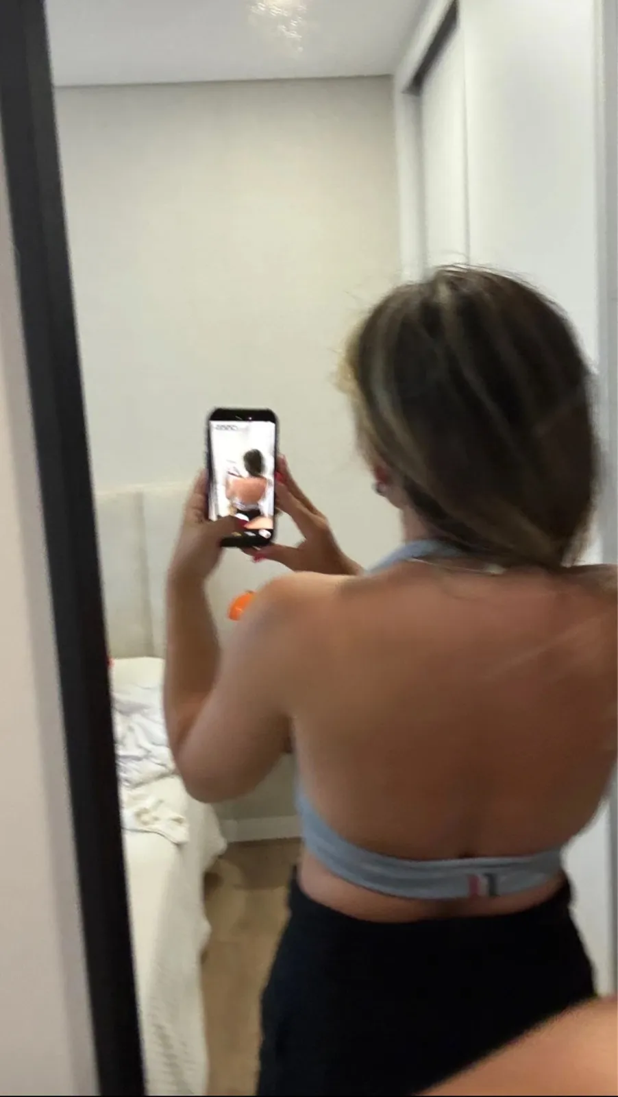 Gray Ribbed Sports Bra Top 2