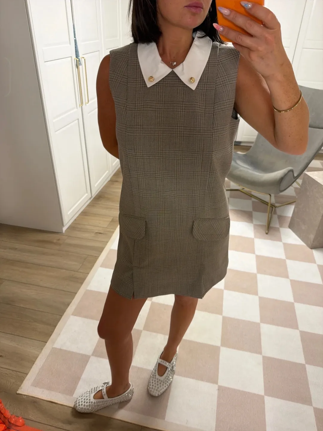Grey Knit Vest Dress with Collar Claude Pierlot 2