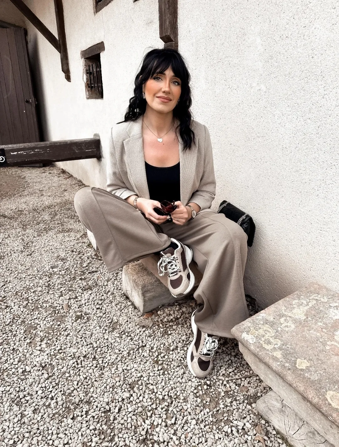 Jogging large en gris taupe 3