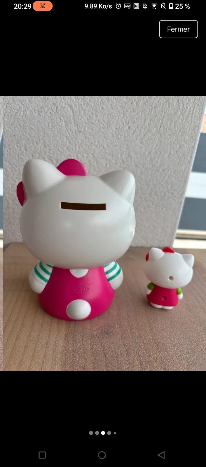 Lot figurines Hello Kitty rose et blanc 3