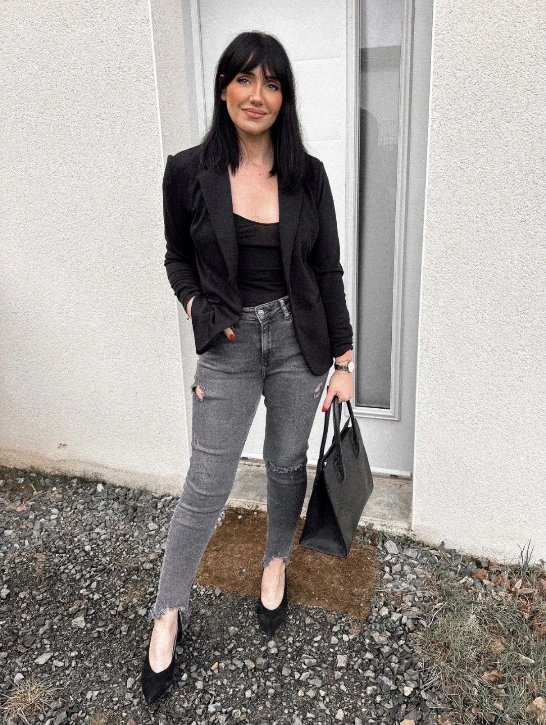 Blazer noir classique femme 2