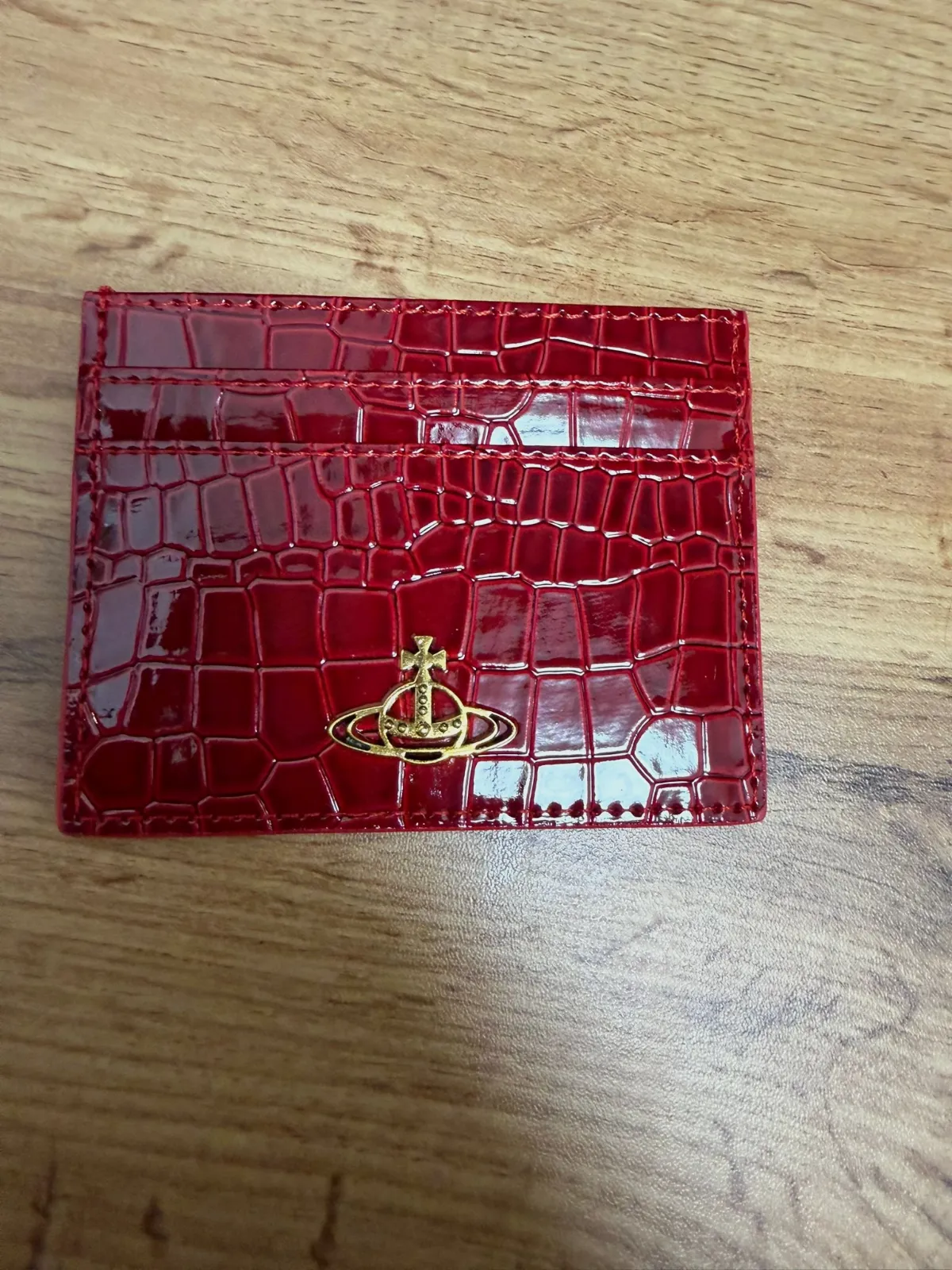 Porte-cartes Vivienne Westwood rouge effet crocodile – Vivienne Westwood – taille Taille unique 3