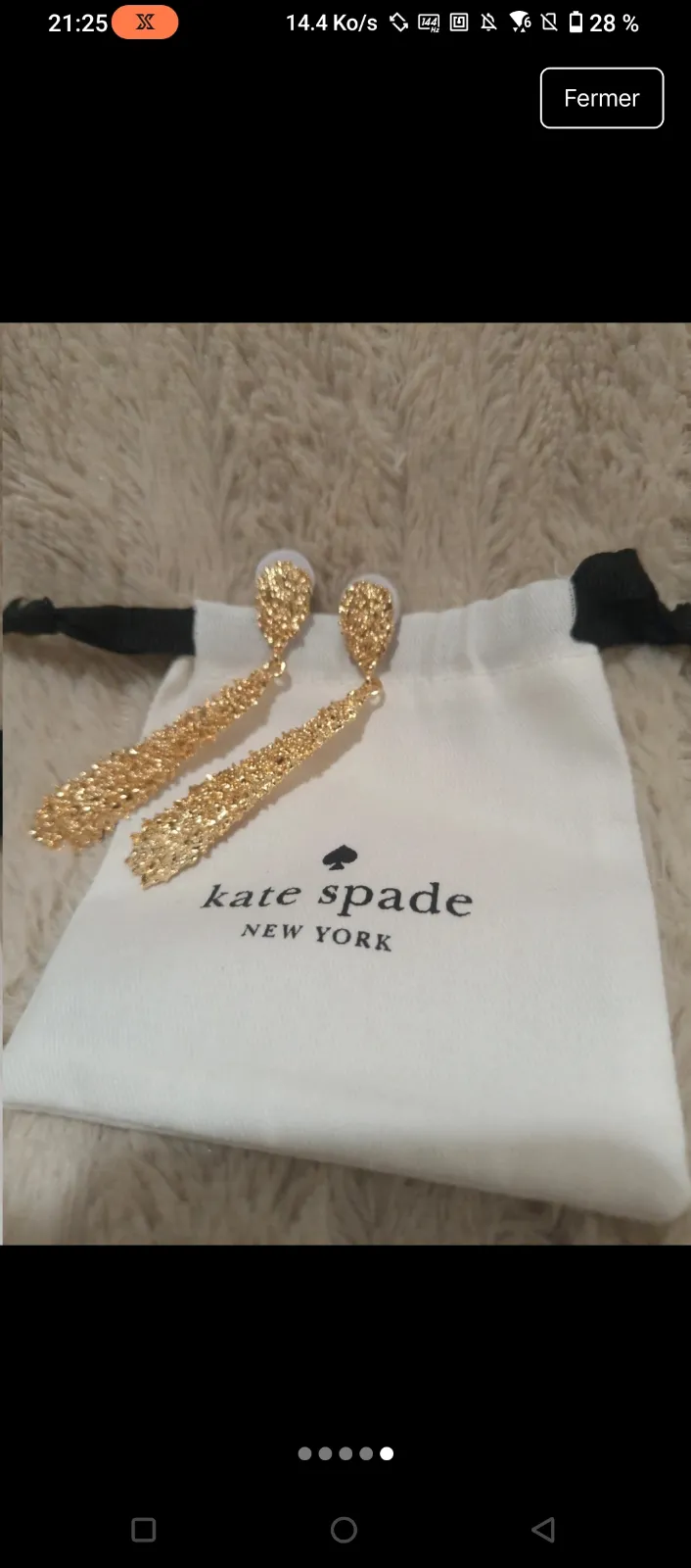 Boucles d'oreilles Kate Spade dorées 5