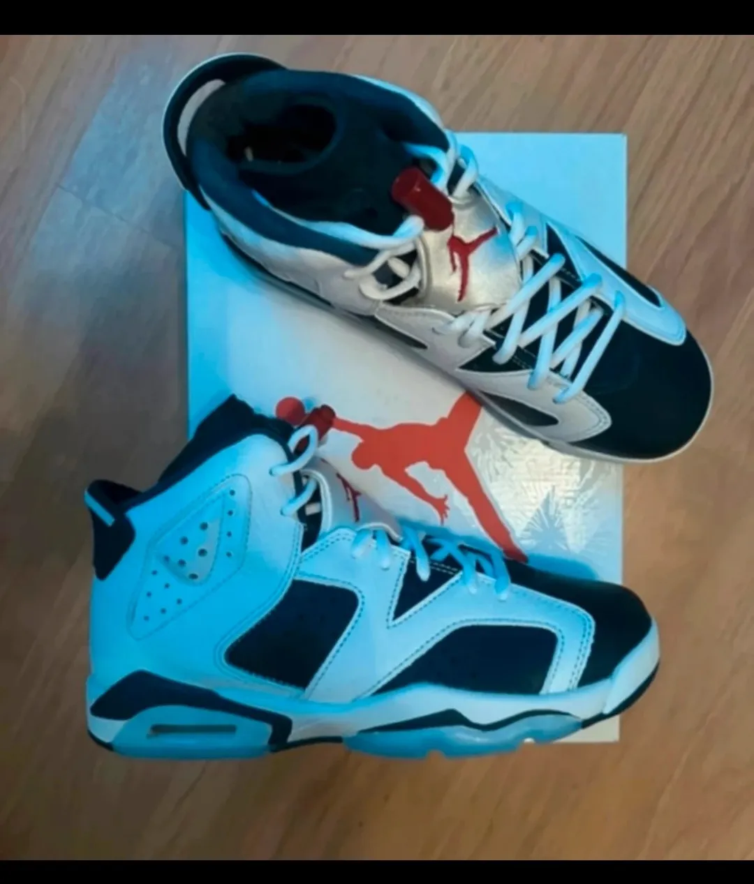 Air Jordan 6 Retro bleu blanc noir