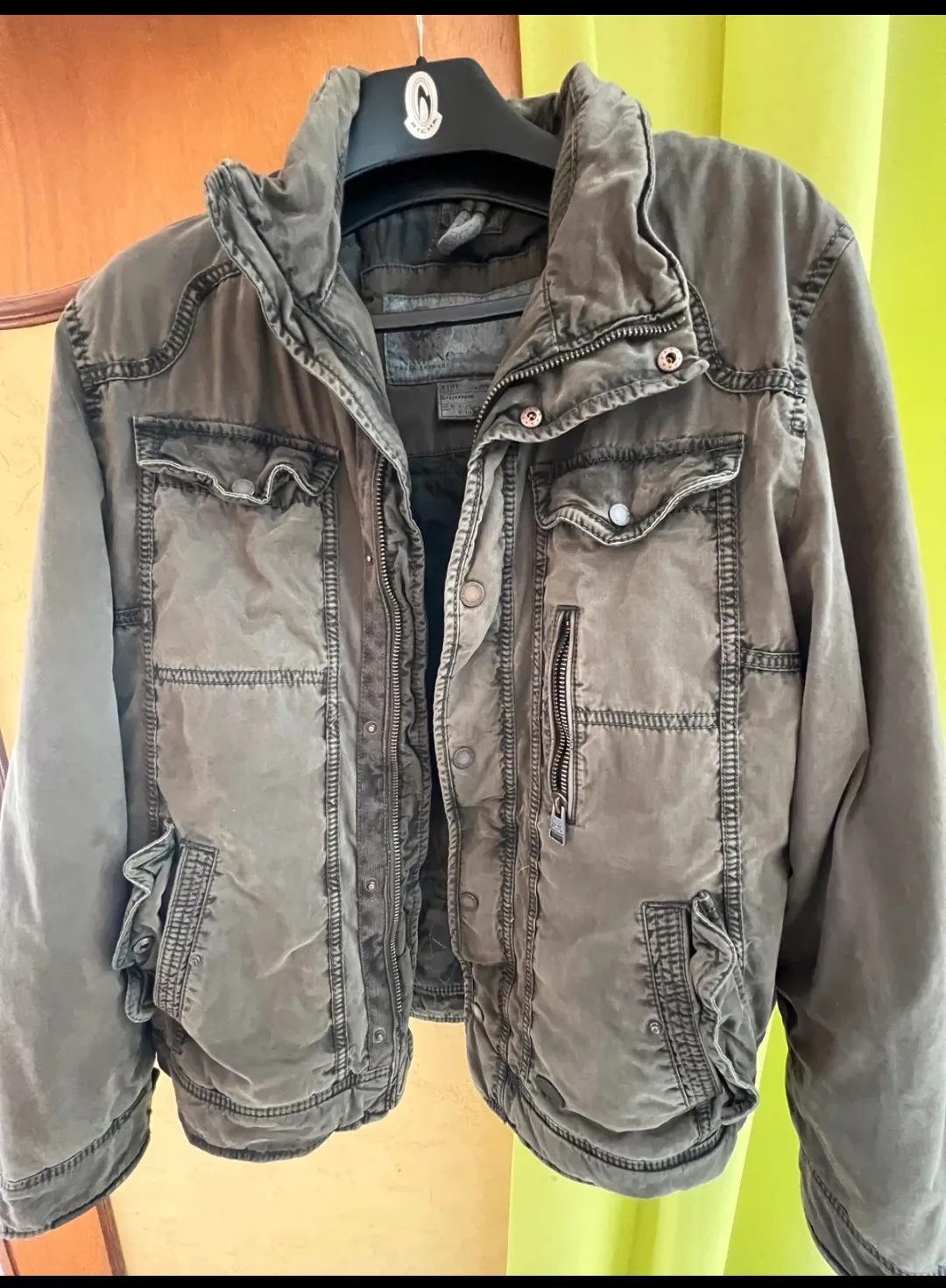 Veste Jean Grise Capuche Poches