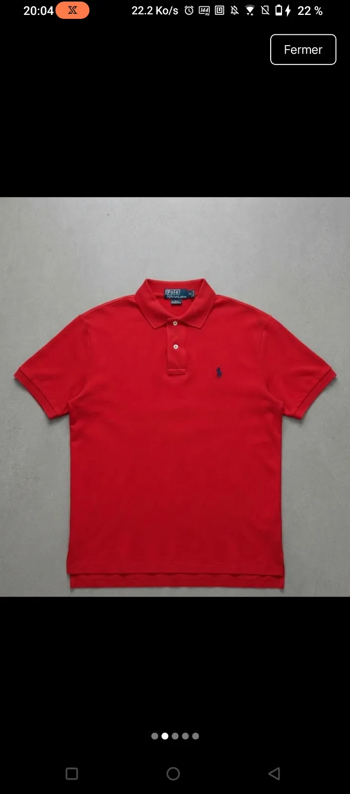 Polo rouge Ralph Lauren manches courtes homme 5