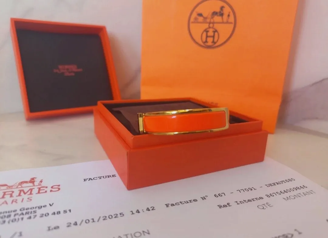 Bracelet Hermès Clic H GM orange or – Hermès – taille Taille unique 7
