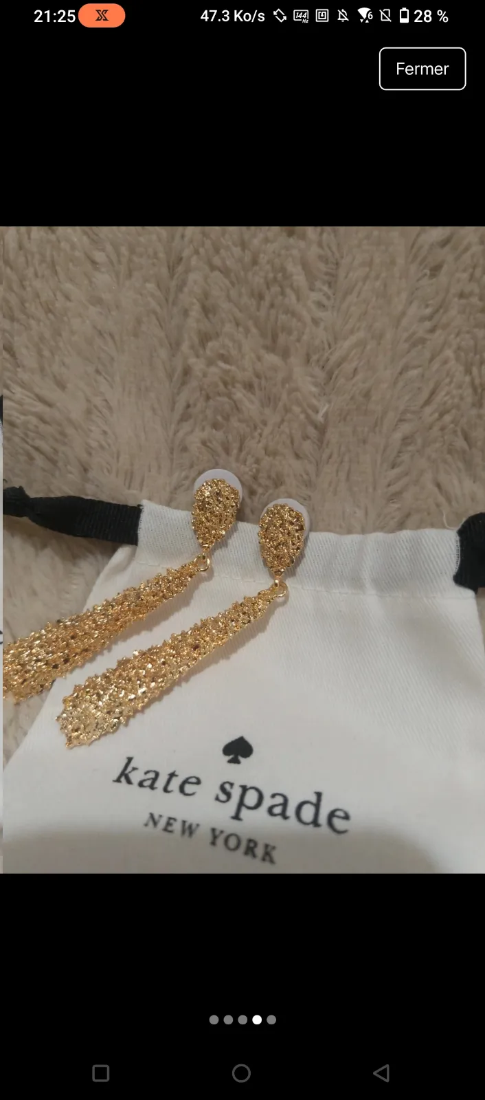 Boucles d'oreilles Kate Spade dorées 6