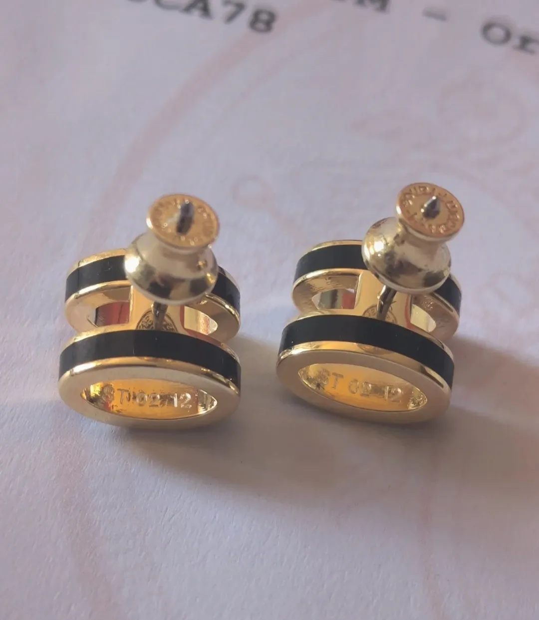 Boucles d'oreilles Hermès H dorées Pop H 6