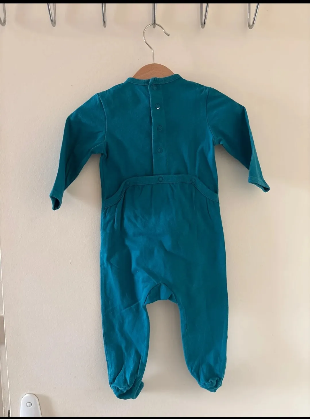 Pyjama bébé bleu pétrole motif dinosaure 2