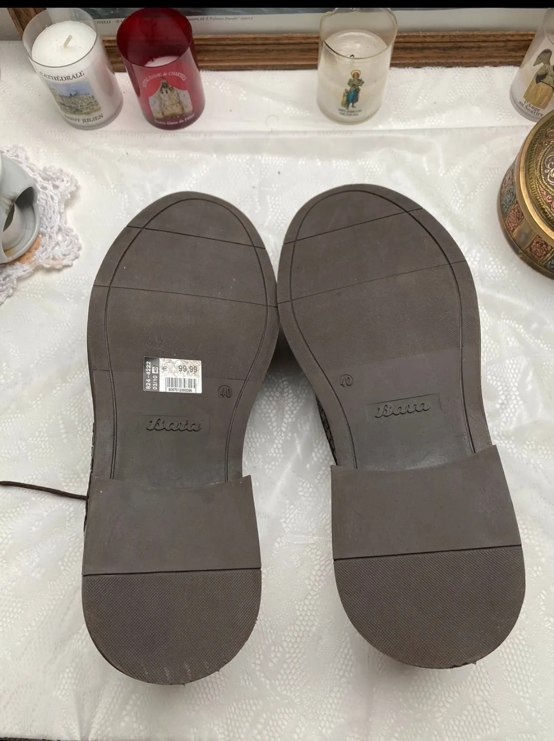 Bottines marron texturées pointure 39 3