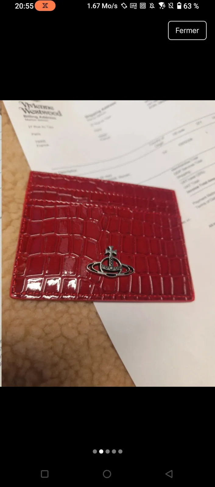 Portefeuille Vivienne Westwood rouge vernis 2