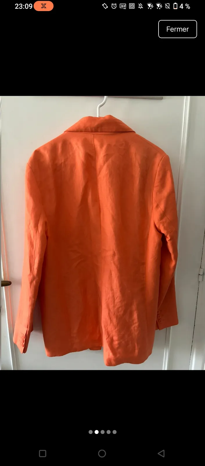 Blazer orange vif taille L Bershka 5