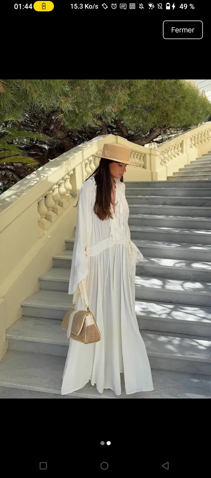 White Pleated Maxi Dress Long Sleeve 2