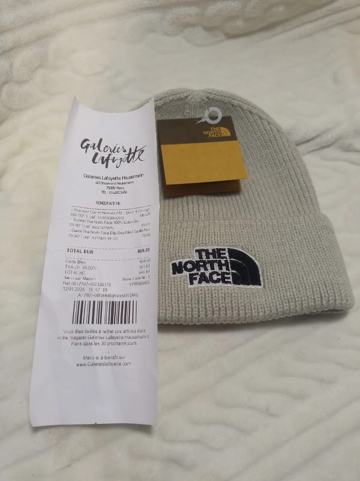Bonnet The North Face beige en coton bio – The North Face – taille Taille unique 6