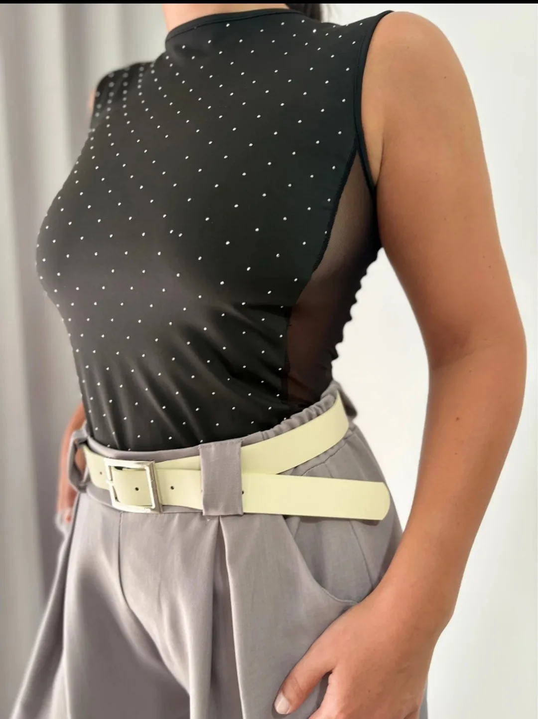 Black Sparkle Sleeveless Top 2