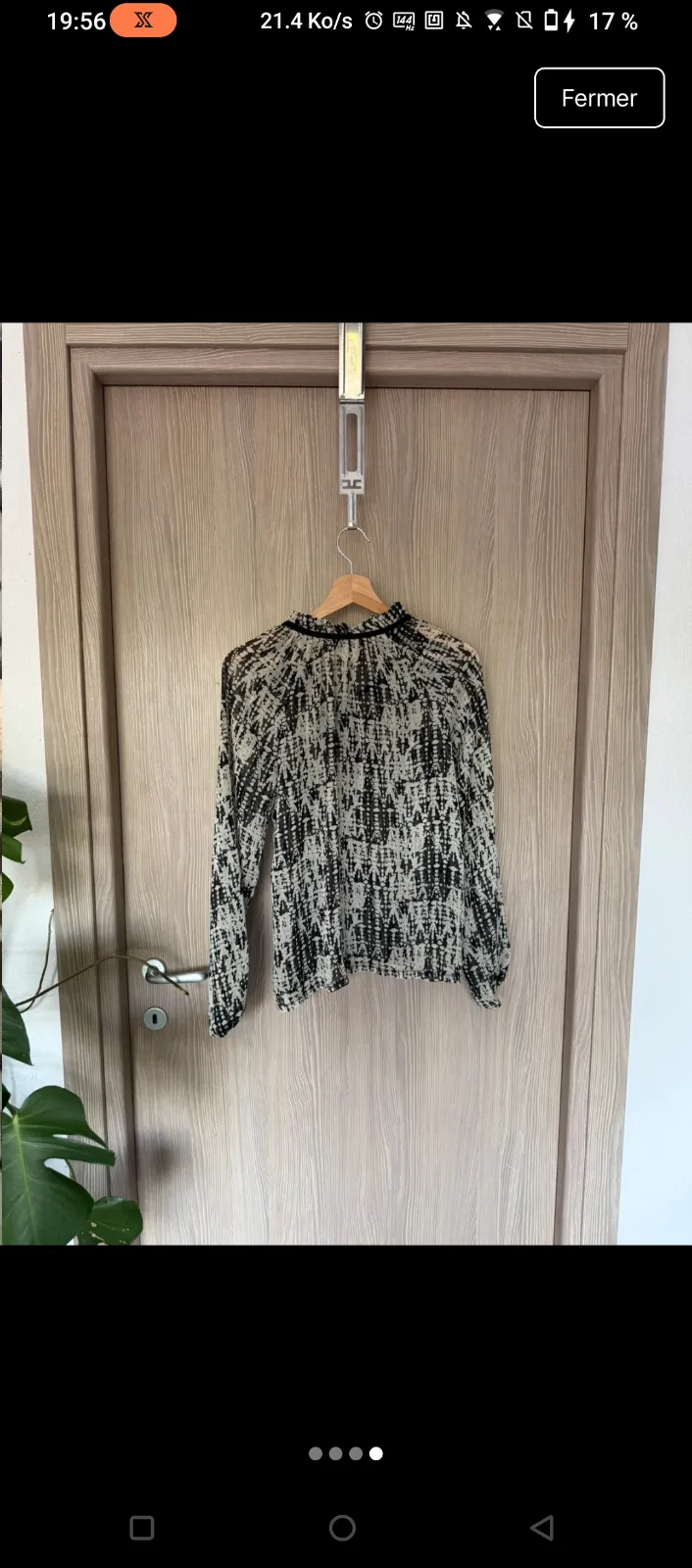 Blouse motif géométrique noir blanc 6