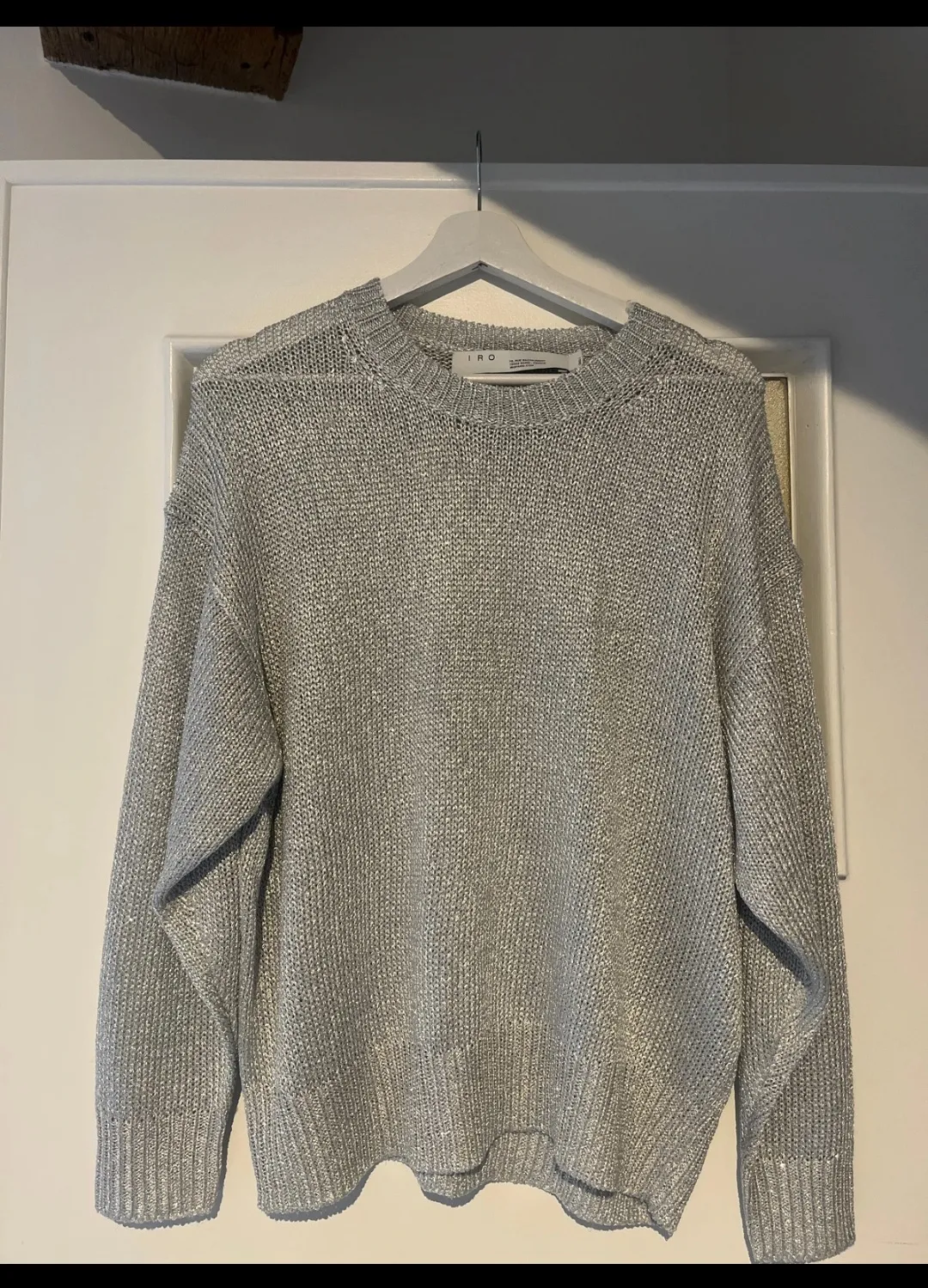Pull IRO argenté maille brillante