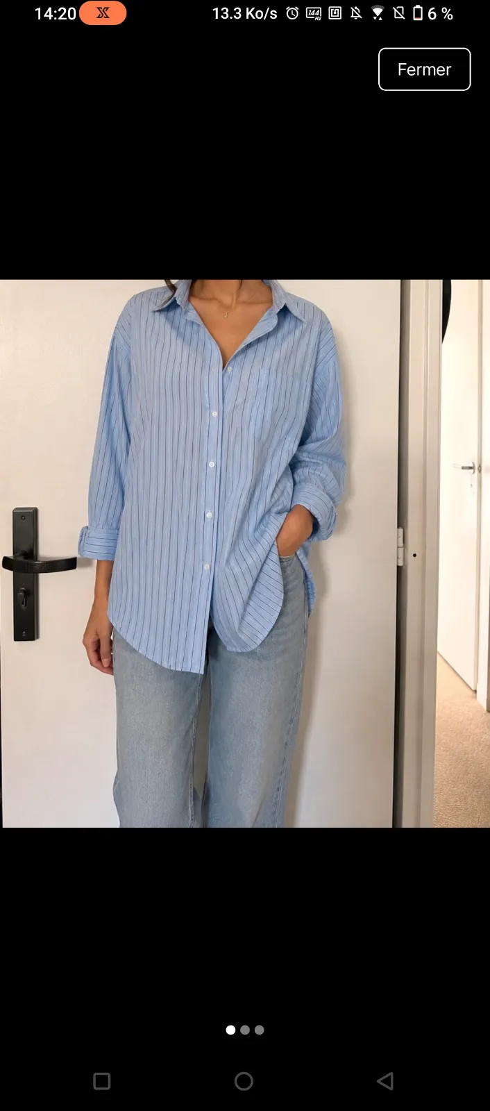 Chemise à rayures bleu ciel oversize 4