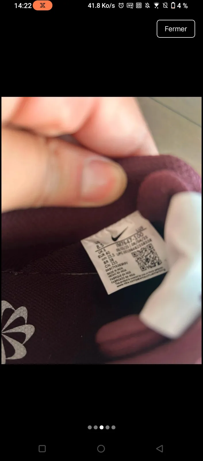 Nike sneakers bordeaux blanc gris 5