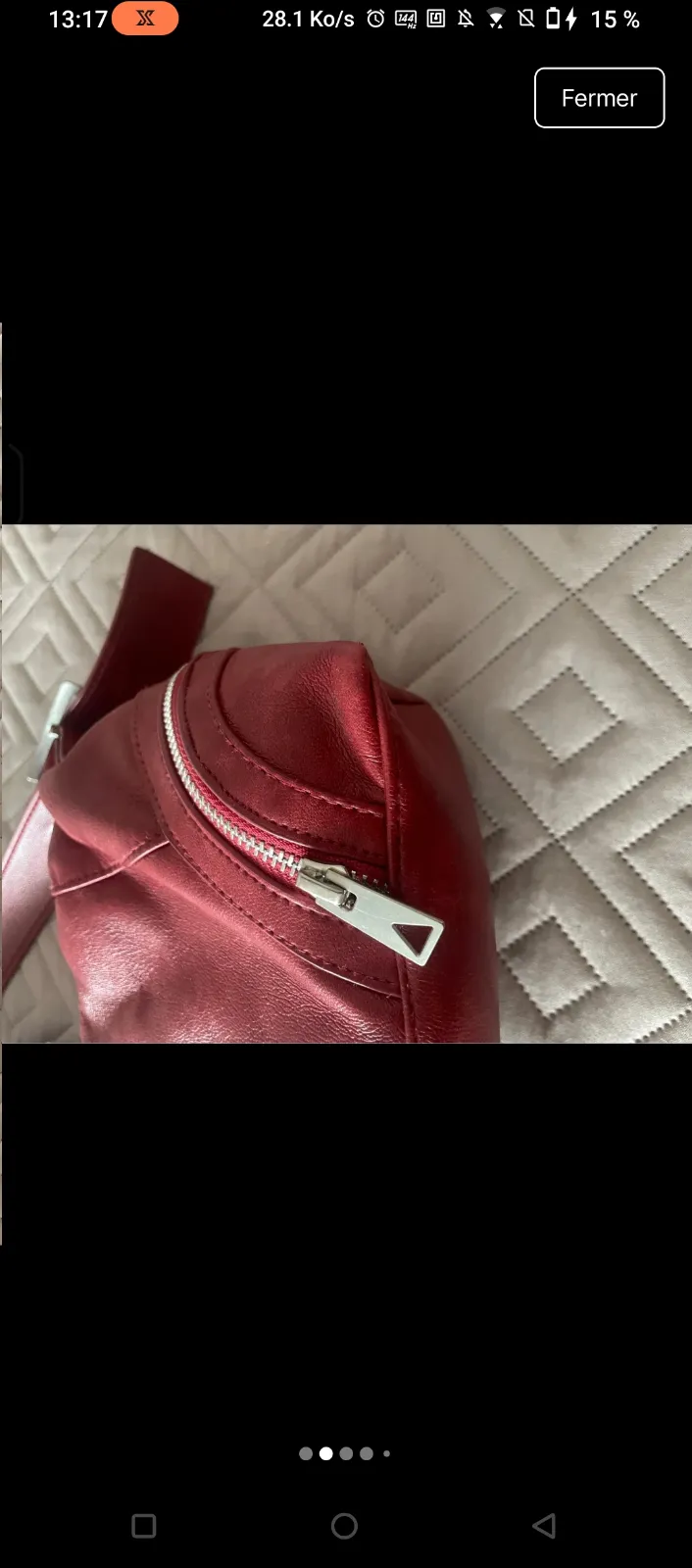 Sac à main rouge en cuir 2