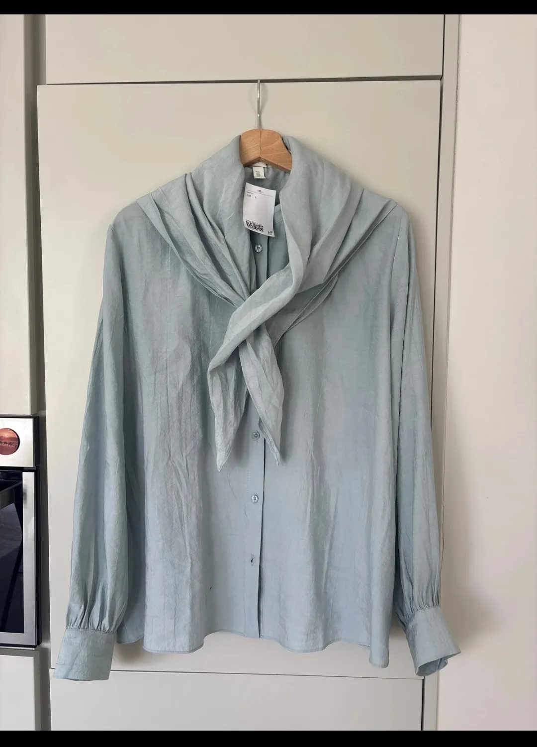 Blouse grise cravate intégrée 3