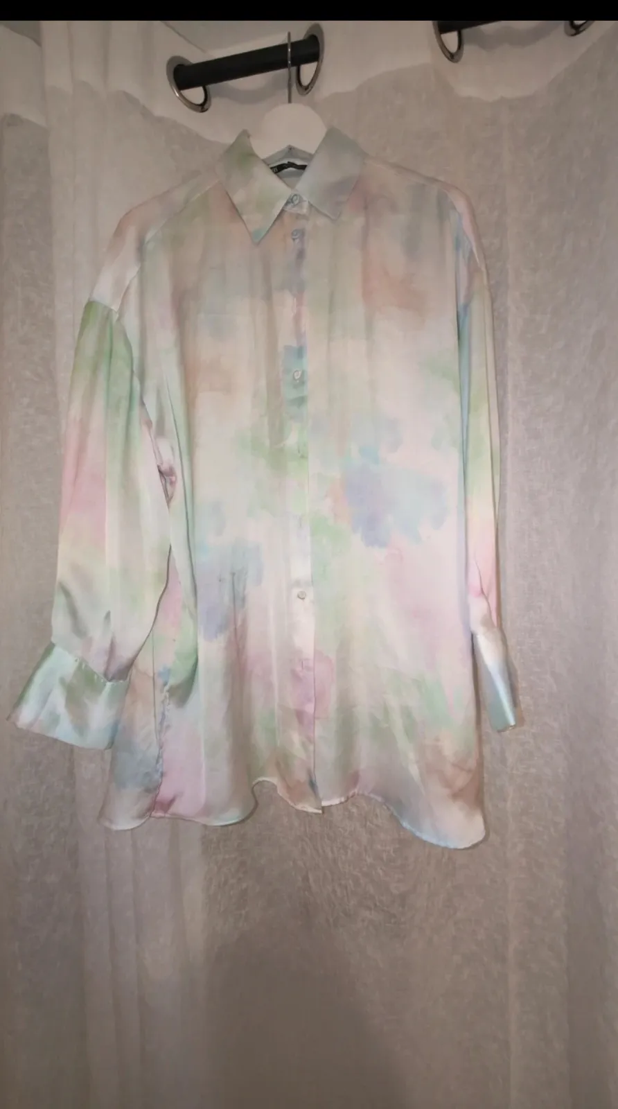 Tie-dye pastel button-up shirt 3