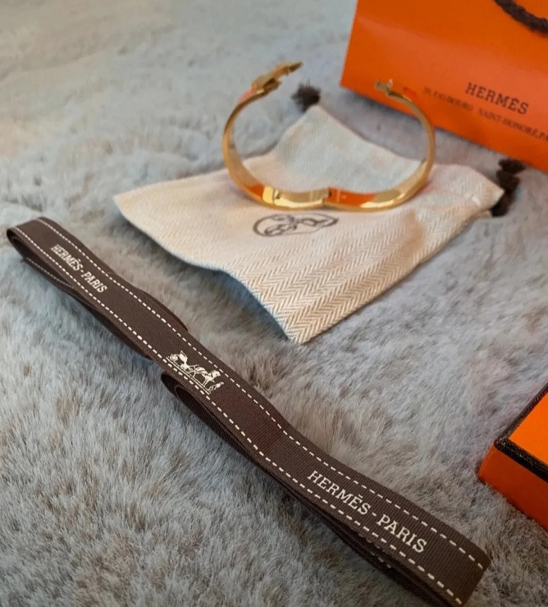 Bracelet Hermès Clic H rouge orange GM 7