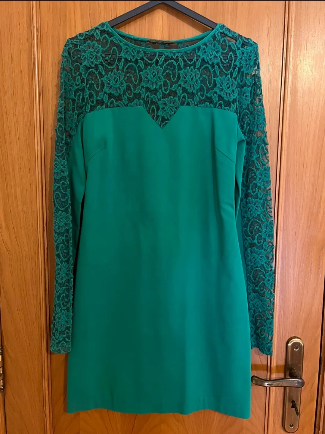 Sandro Green Lace Long Sleeve Top