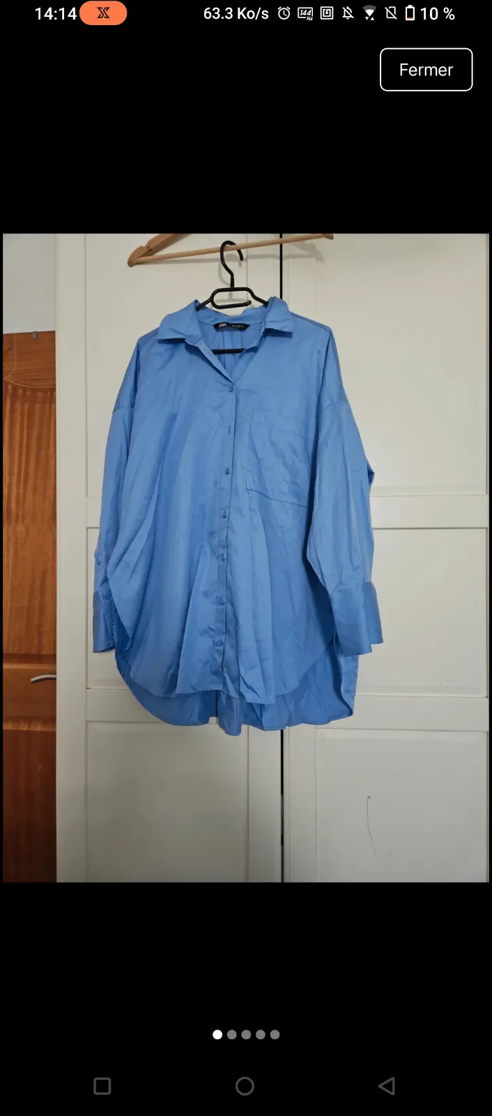 Chemise oversize bleu ciel 4