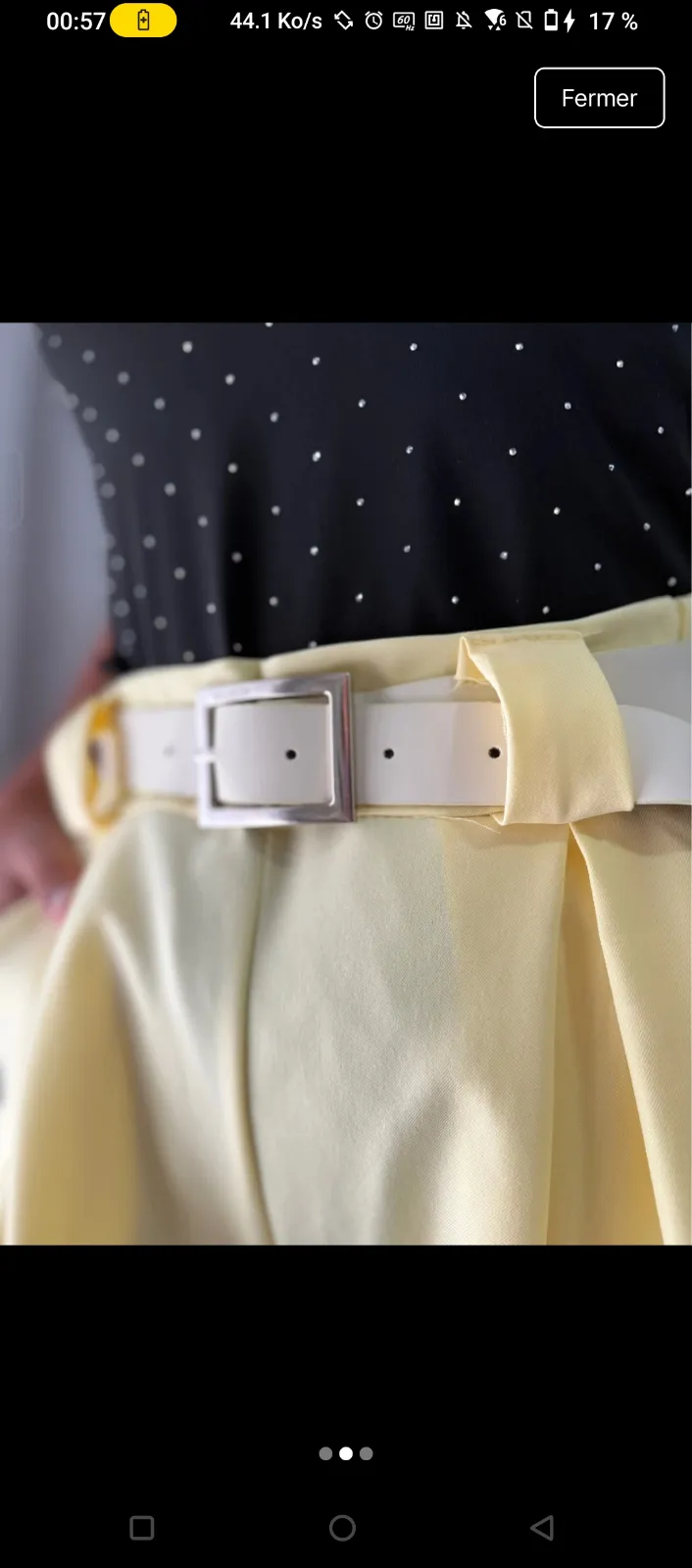 Yellow Wide Leg Trousers with Belt 4