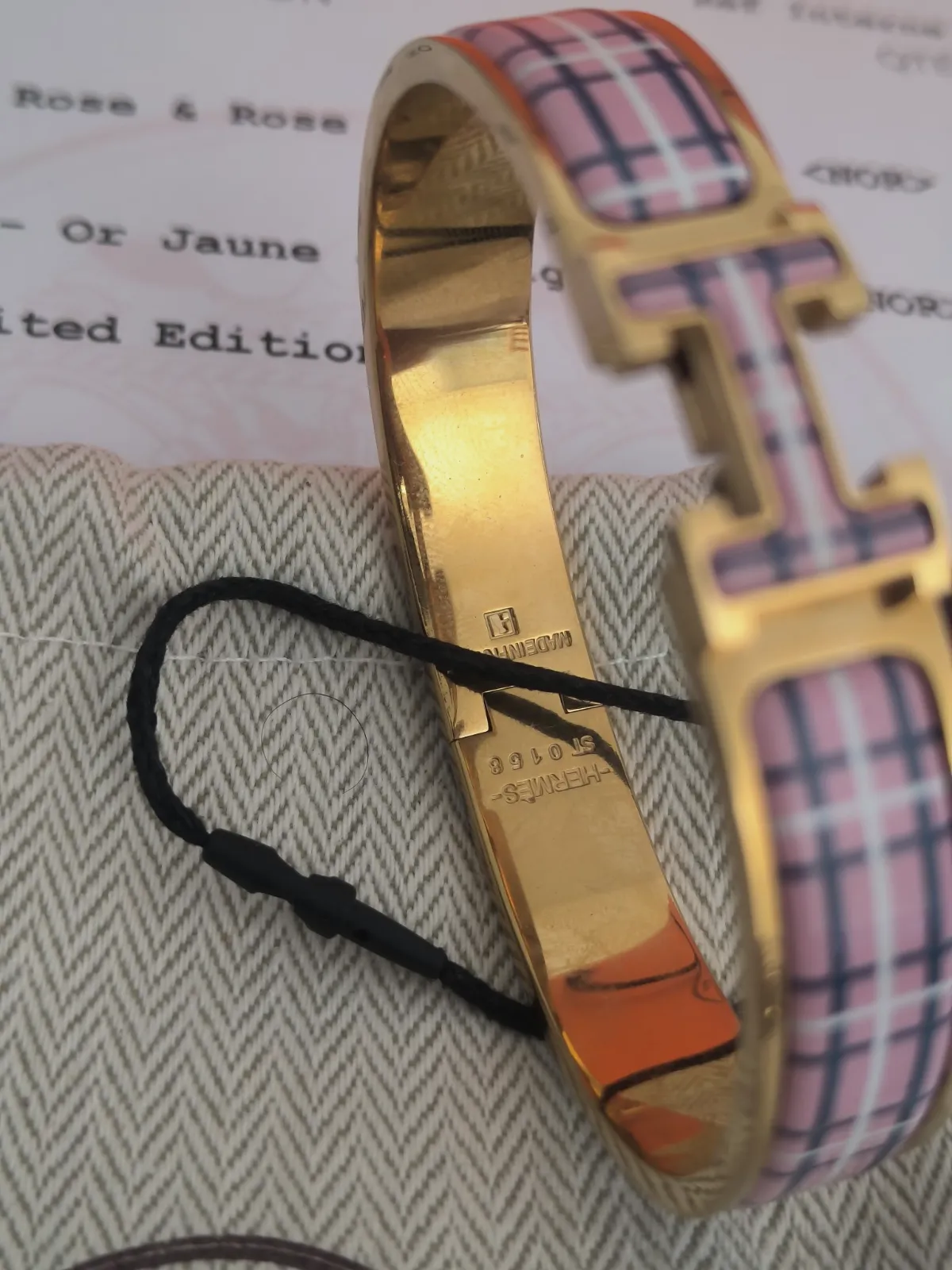 Bracelet Hermès Clic H émaillé motif carreaux – Hermès – taille Taille unique 9
