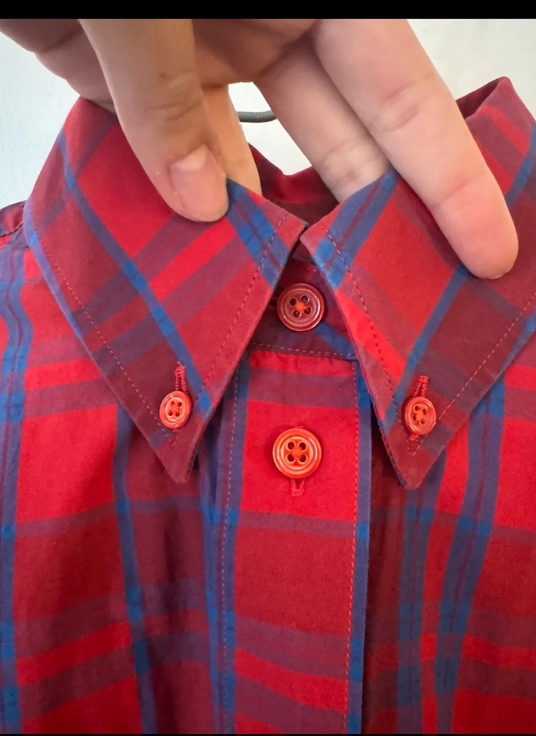 Chemise à carreaux rouge et bleu oversize 3