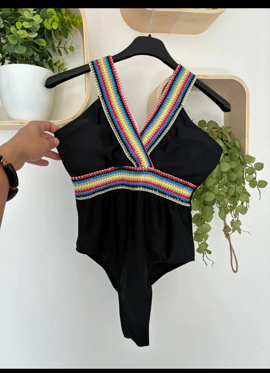 Chemise Maje noire col V rainbow femme
