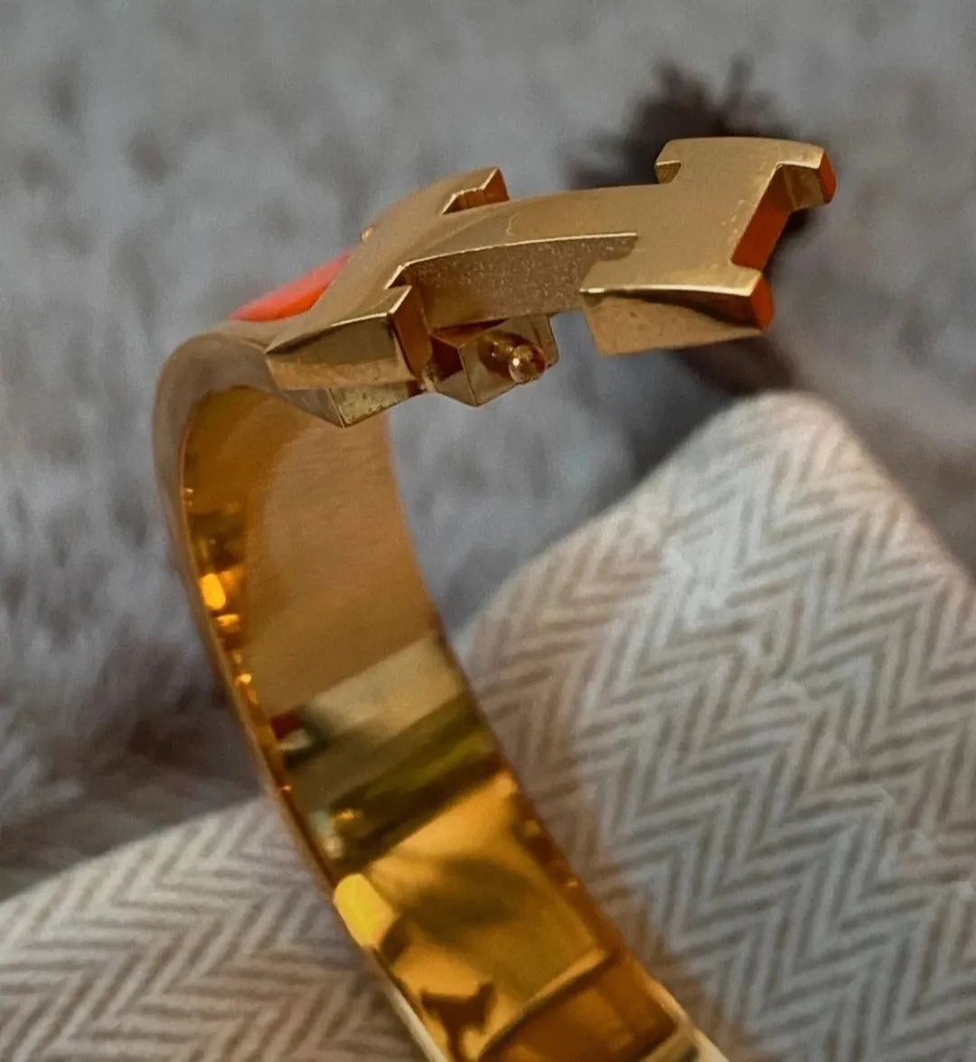 Bracelet Hermès Clic H rouge orange GM 3
