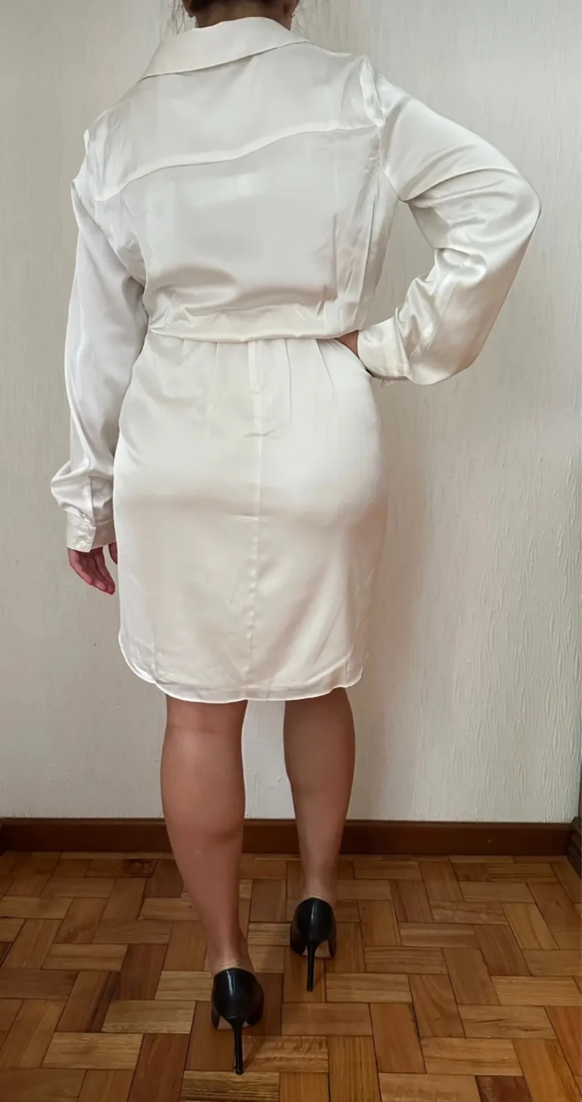 Robe chemise blanche cache-cœur 2